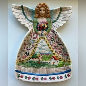 Jim Shore Angles Four Season hand painted ceramic angel candy dish/plate